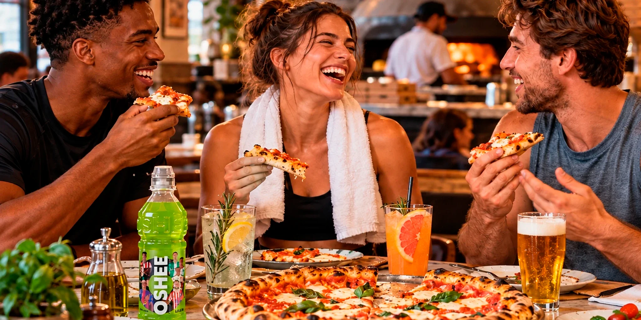 oshee isotonic drink lime mint fitness recovery pizza